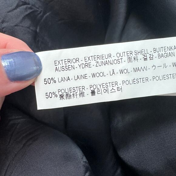 ZARA Wool Blend Cape Coat Buckle Poncho Jacket Funnel Neck Gray - Picture 12 of 13